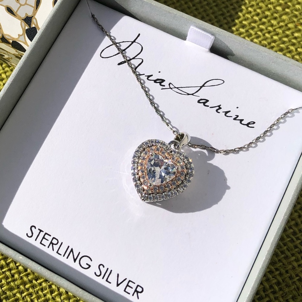 Mia Sarine Sterling Silver Heart Necklace